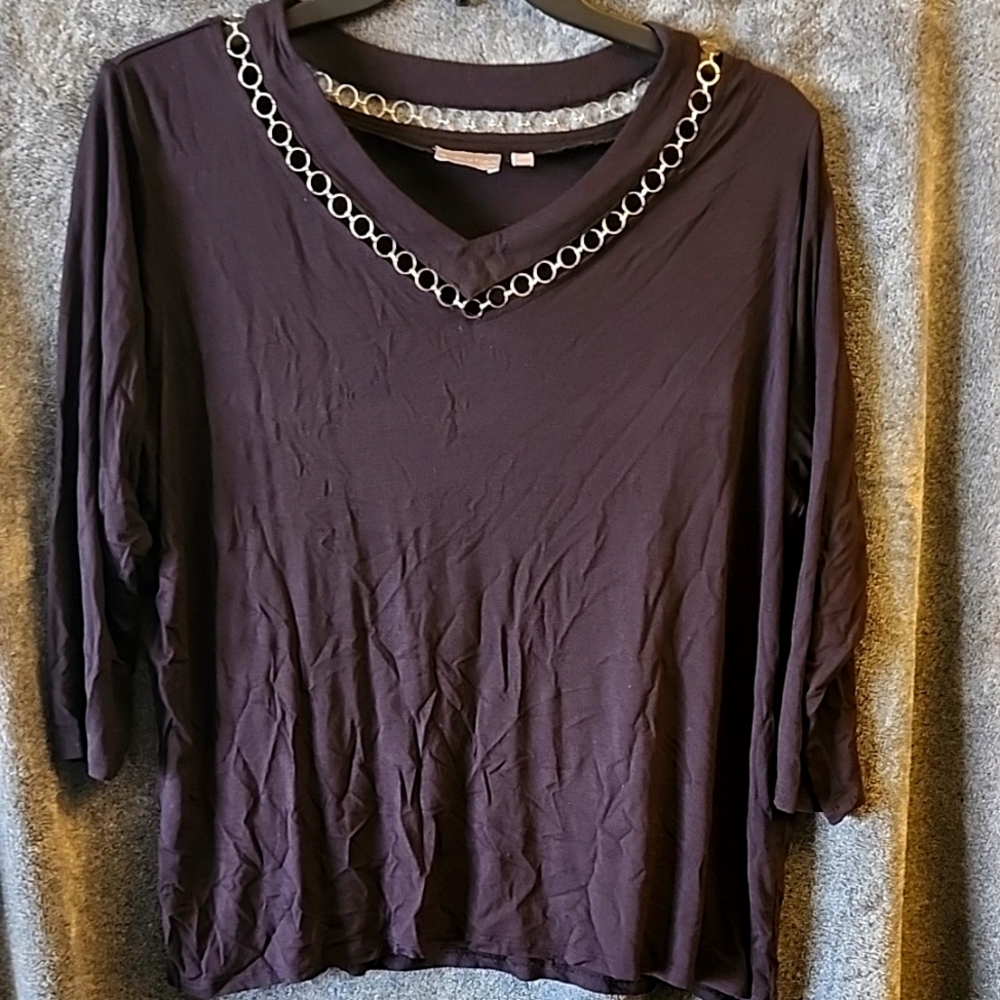 Black Top with Chain Detail